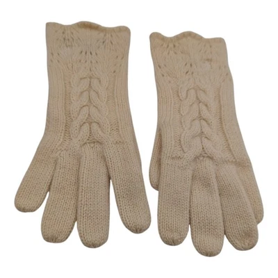 Guantes de punto LAUREN Ralph Lauren beige crema mezcla de lana Foto 1 de 4