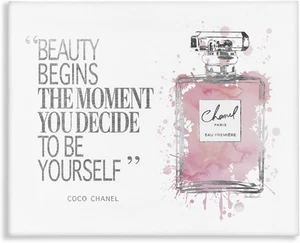 Stupell Industries Beauty Begins Fashion Perfume Canvas 36L&quot; x 48W&quot; - Picture 1 of 7