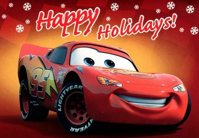 Walt Disney Happy Holiday Cars Pixar Lightning McQueen Christmas Cards Set of 5 - Image 1 of 3