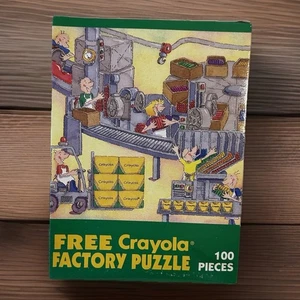 1992 Crayola Factory 100 Piece Jigsaw Puzzle Binney & Smith Sealed - Picture 1 of 10