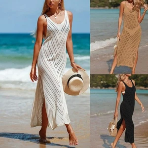 Women's Summer Maxi Dress Featuring Lace CutOut Design and Long Length - Picture 1 of 47