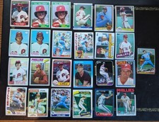 LOT OF 25 STEVE CARLTON Baseball Cards 1974-1987 Philadelphia Phillies HOF NR/MT