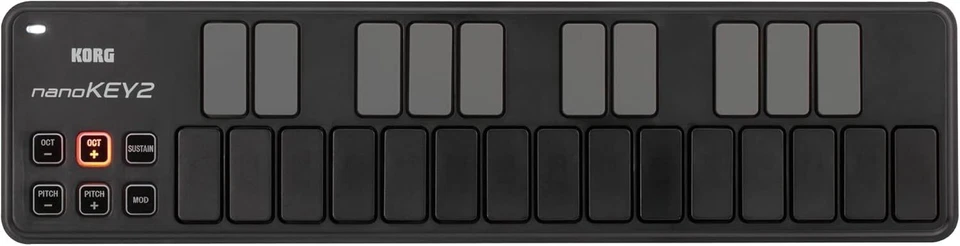 Korg Nanokey2 Slimline USB Midi Keyboard Controller Black Nanokey2bk