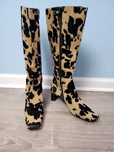 Animal Print Suede Via Spiga Boots Size 6M - Picture 1 of 5