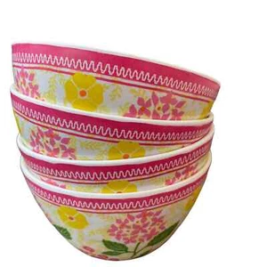 BELLA LUX Spring Pop of Color Floral Melamine Snack Bowls Set of 4 NEW - Picture 1 of 7