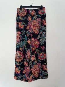 Lauren Ralph Lauren Wide Leg Black Floral Print Palazzo Pants Size 6 Resort - Picture 1 of 8