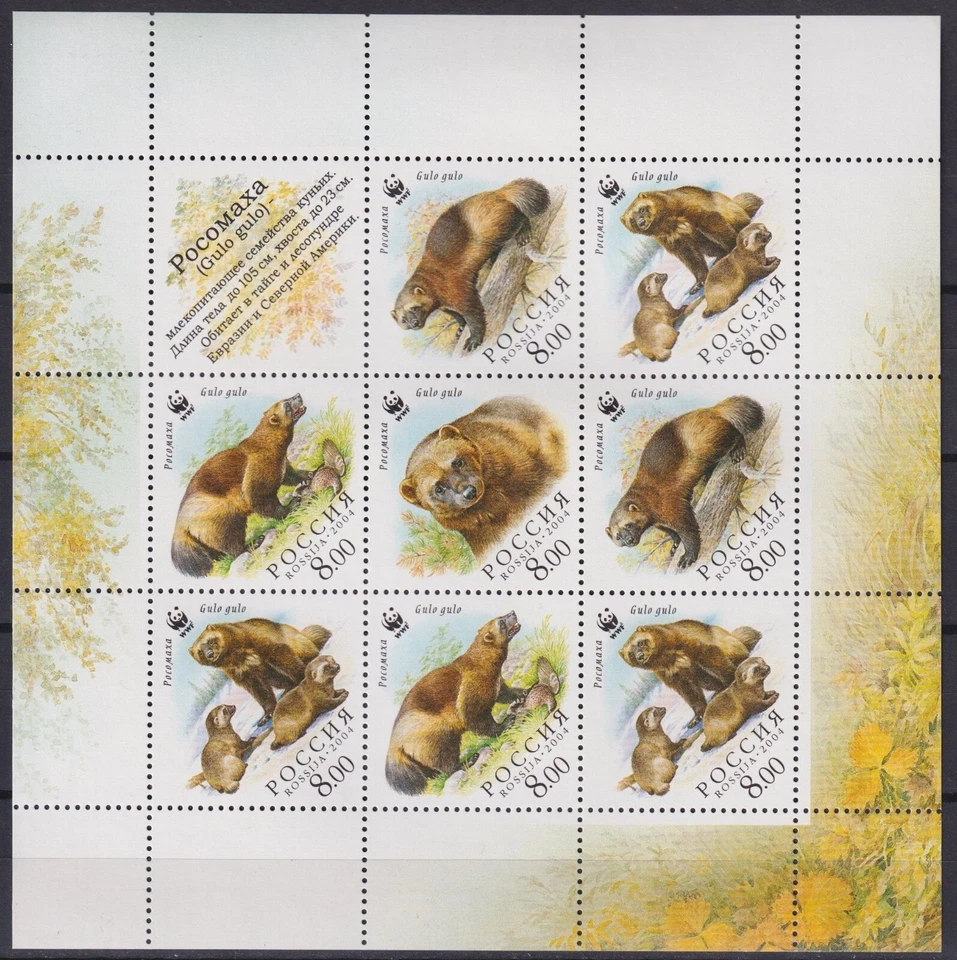 Russia 2004 WWF, Fauna, Wolverine MNH** - Image 1 of 1