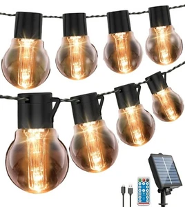 14M Outdoor LED Lichterkette Außen Strom Glühbirnen Außen mit 30 G50 Birnen IP65 - Bild 1 von 9