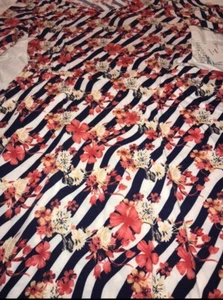 Lularoe Women Nicole Dress White Blue Stripe XL 18/20 16/18 New Pockets 🦄 NWT - Picture 1 of 12
