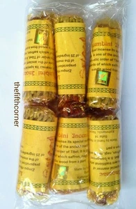 CONFEZIONE DA 6 LUMBINI Corda Incenso Fatto a Mano Nepal 100% Naturale - Foto 1 di 1
