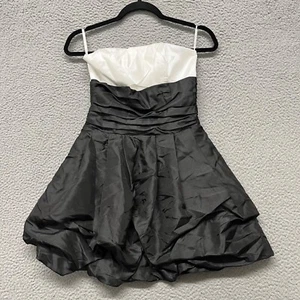 Vtg Gunne Sax Jessica McClintock Dress Womens 5 Black Mini 80's Prom Strapless - Picture 1 of 11