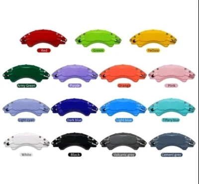 Cubiertas de pinza de freno amarillas hechas a medida con logotipo de diseño R/R Foto 1 de 4