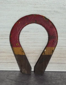 Vintage Toy Magnet Horseshoe U Magnet 2.5" Red, Yellow, Silver B118 - Picture 1 of 1