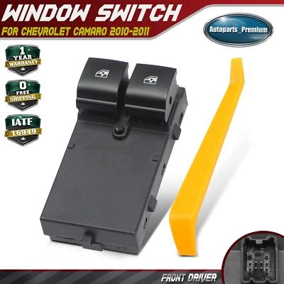 Interruptor de ventana eléctrica de puerta lateral izquierda del conductor delantero para Chevrolet Camaro 2010-2011 Foto 1 de 4