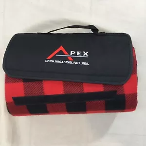 Apex Red Buffalo Plaid Fold Up Carry Picnic Blanket - Picture 1 of 10