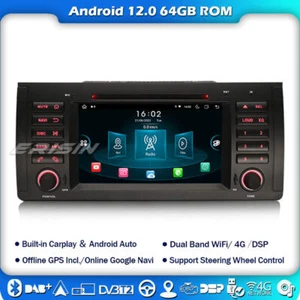 8-Kern Android 12 Carplay DAB+Autoradio Navi DSP DVR GPS für BMW 5er X5 E53 64GB - Bild 1 von 16