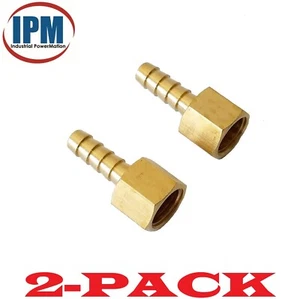 2-PACK! 1/4" Hose Barb x 1/8" FEMALE NPT Brass Fitting HB04-FNPT02 (IPM) NEW! - Picture 1 of 3