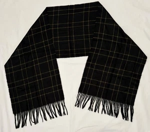Bufanda Geoffrey Beene Cashme a Cuadros Patrón Negro Marrón Suave Hecha en Italia - Imagen 1 de 4