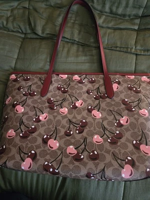 Bolso de Mano COACH City Firma Lona Estampado Cereza Bronceado Multi CY691 Outlet   Foto 1 de 4