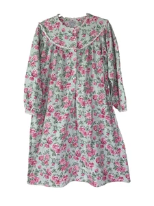 Camisón Lanz Mujeres Rosas Medianas Floral Franela Cottagecore Retro Abuela Acogedor - Imagen 1 de 7