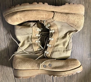 Militärstiefel Armee Wüstensand Farbe heißes Wetter Kampfstiefel Größe 9,5 W EUC!! - Bild 1 von 11