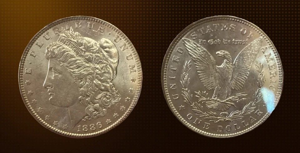 1886 PCGS MS62 Morgan Silver Dollar - Image 1 of 2