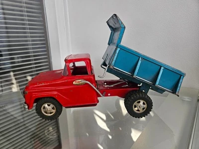 VINTAGE TONKA PRESSED STEEL RED / TEAL DUMP TRUCK "12 - image 1 of 4