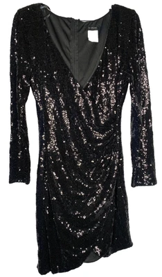 B Smart Mujer Vestido Negro Completamente Lentejuelas PROM Vestido Talla Pequeña/Junior 15 Glam Foto 1 de 3