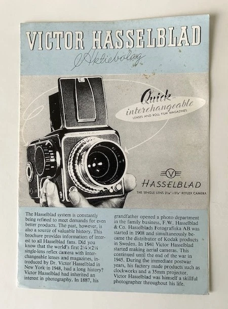 Folleto Victor Hasselblad Aktiebolag 1980 idioma inglés Foto 1 de 1