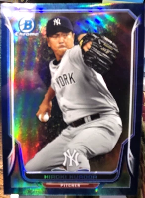 2014 Bowman Chrome Blue Baseball Card -Hiroki Kuroda #110 SN: 54/99  Free Rtns - Image 1 of 3