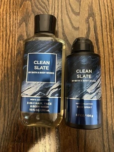 Bath And Body Works Men’s Body Wash And Body Spray Clean Slate - Picture 1 of 2