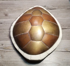 Vintage Tonala Ceramic Brass & Copper Segmented Scutes Folk Art Turtle Shell 14" - Picture 1 of 6