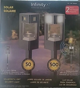NEW Infinity X1 500 Lumens Motion Activated Solar Security Pathway light, 2 Pack - Picture 1 of 7