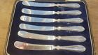 MAPPIN & WEBB SILVER HANDLED KNIVES HALLMARKED IN BOX. 187GRMS TOTAL 1974 DATE