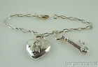 Sterling silver 925 Heart Lock & Key Bracelet