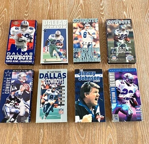Vintage Dallas Cowboys Set Of 8 VHS Tapes NFL Jimmy Johnson - Picture 1 of 11