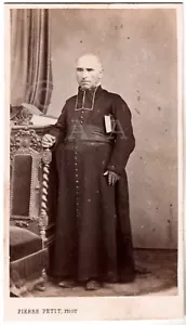 Cdv.Pierre Petit à Nice.Abbé.Prêtre.Religieux.Religion.Photo Albuminée.Circ.1865 - Foto 1 di 2