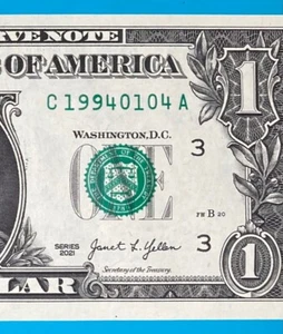 1994 January 4 : C 19940104 A $1 One Dollar Bill BIRTHDAY Note *AU* 🎂🎁 - Picture 1 of 3