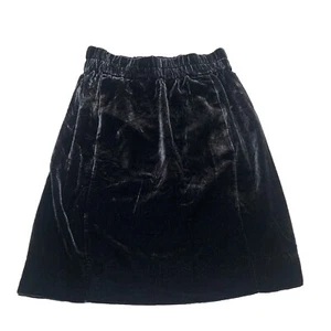 J.Crew Women's Size S Navy Blue Pull-On Velvet Skirt Knee Length Elastic Waist - Picture 1 of 17