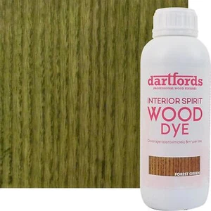 Botella de 1 litro de tinte para madera a base de espíritu interior verde bosque dartfords - Imagen 1 de 3