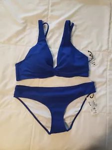 NWT Womens Royal Blue Shade & Shore 2 Piece Bikini Swim Bathing suit sz Small - Picture 1 of 3