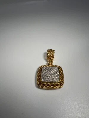 Colgante potenciador diamante pavé trenzado John Hardy 122 días 18 quilates YG 14 g (CJL046196) Foto 1 de 4