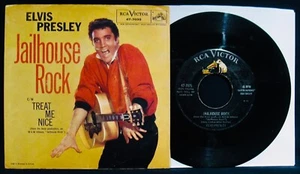 ELVIS PRESLEY~Jailhouse Rock~Picture Sleeve & 45~RCA VICTOR #47-7035~TOP! - Picture 1 of 2