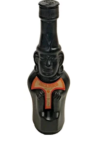 Inca Pisco Vintage Black Embossed Miniature Empty Tribal Bottle - Picture 1 of 9