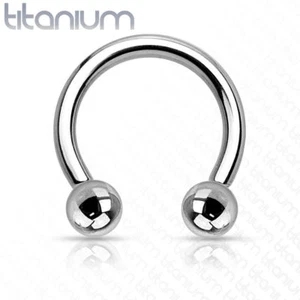 16G 14G IMPLANT GRADE TITANIUM HORSESHOE SEPTUM TRAGUS HELIX NIPPLE NOSE HOOP - Picture 1 of 4