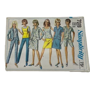 Vestido Top Falda Pantalón Vintage Años 60 Simplicity 7019 Patrón Costura Talla 14 CORTE - Imagen 1 de 2