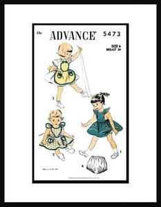 ADVANCE #5473 Delantal o Enfín/Mono TRAJE DE JUEGO Traje de sol Patrón NIÑO PEQUEÑO - Imagen 1 de 4