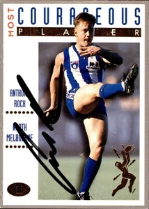 Signed 1994 North Melbourne Kangaroos AFL Most Courageous Card - Anthony Rock - Bild 1 von 3
