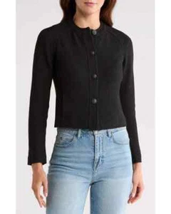 NWT $528 rag & bone Carol Woven Jacket in Black 14 - Picture 1 of 6