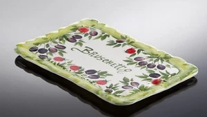 BASSANO Bruschetta Teller Servierplatte Ausgefallene italienische Keramik 35x24 - Bild 1 von 1